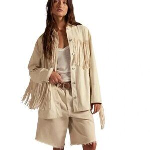 We The Free Fringe Out Vegan Suede Jacket, size M